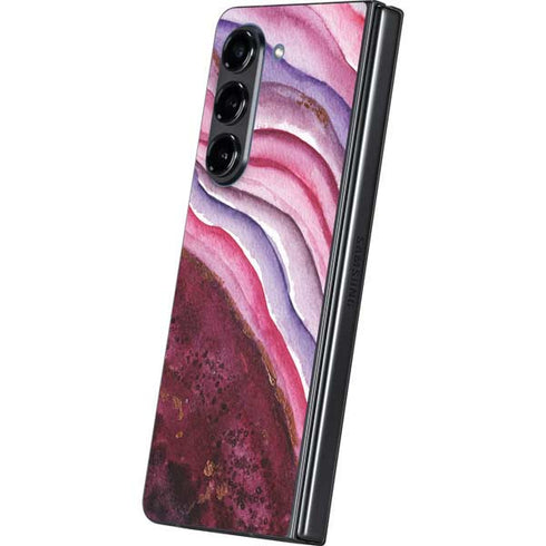 Plum Watercolor Geode Galaxy Z Fold5 5G Skin